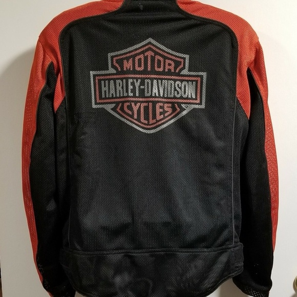 HARLEY DAVIDSON Men's Breathable Mesh Riding Gear Orange & Black Jacket, G6 - Picture 2 of 9